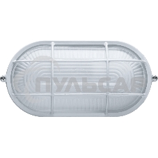 Светильник Navigator ЛОН NBL-O2-60-E27/WH 1х60Вт E27 IP54 (аналог НПБ 1402 бел. овал с решеткой 60Вт)