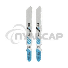 Пилка для электролобзика 75 мм 21 з/д 1,5-3 мм T118A (2 шт./уп.) (металл) Kranz