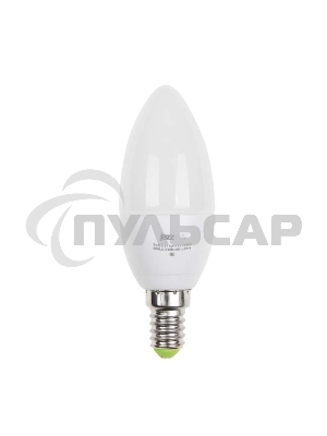 Лампа светодиодная PLED-ECO-C37 5Вт свеча 3000К тепл. бел. E14 400лм 220-240В JazzWay 1036834A