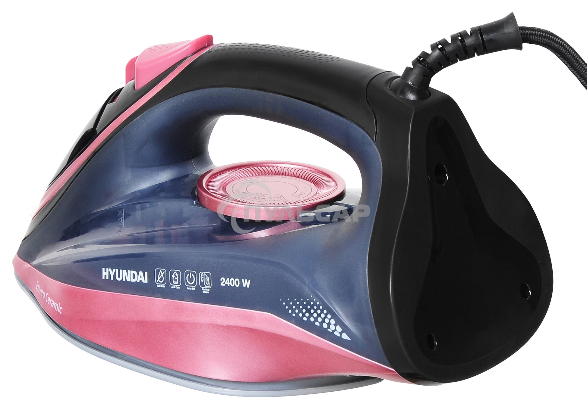 Утюг Hyundai H-SI01623 2400Вт черный/розовый