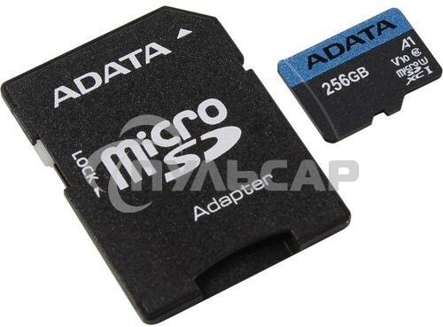 Флеш карта microSD 256Gb ADATA microSDHC Class 10 UHS-I A1 100/25 MB/s (SD адаптер)