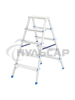 Стремянка двусторонняя 5ст., алюминиевая, Россия Сибртех 97925