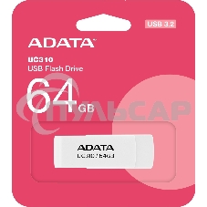 Флешка USB ADATA UC310 (UC310-64G-RWH), 64 Gb, USB 3.2 Gen 1, R/W 100/30, белый