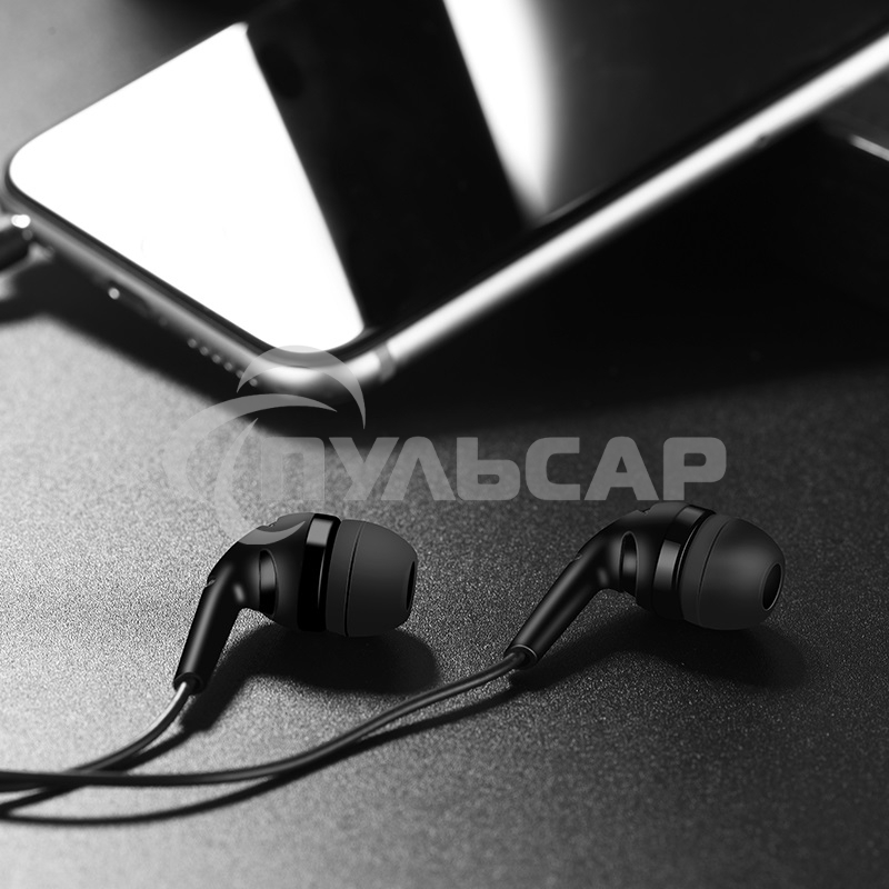 Наушники проводные-вставки с микрофоном Hoco M40 черный