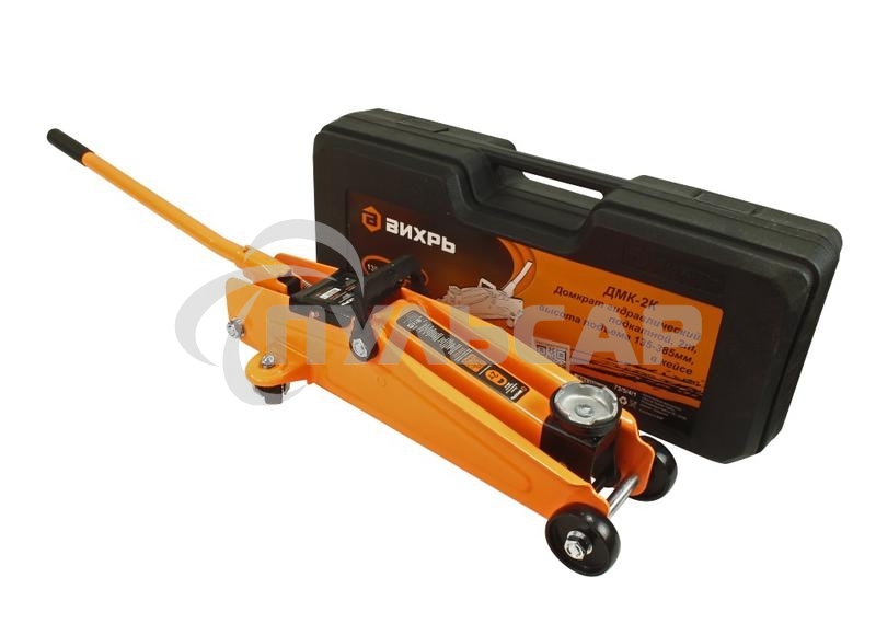 Домкрат ВИХРЬ ДМК-2К2т,135-385мм,вкейсе, гидравлический подкатной