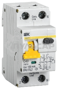 Выключатель автоматический дифференциального тока Iek MAD22-5-040-C-100 АВДТ 32 C40 100мА