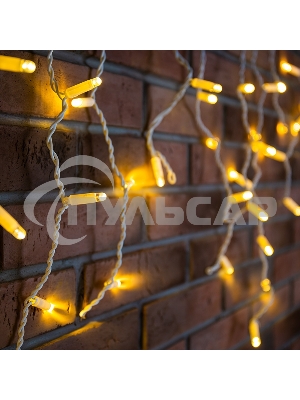 Гирлянда Neon-night Айсикл (бахрома) светодиодный, 4,8 х 0,6 м, белый провод, 230 В, диоды теплый белый, 176 LED