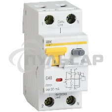 Выключатель автоматический дифференциального тока Iek MAD22-5-040-C-100 АВДТ 32 C40 100мА