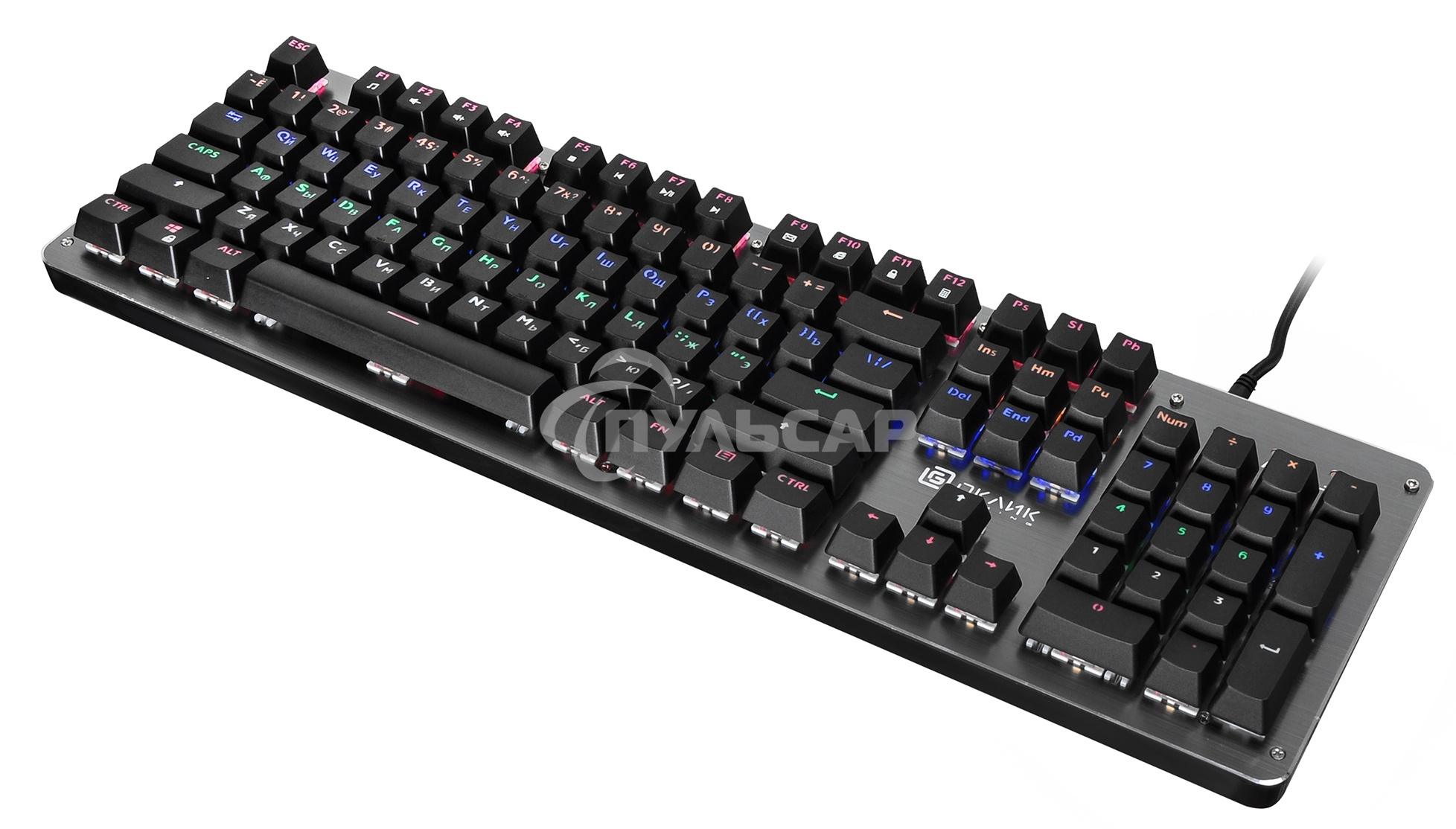 Клавиатура проводная Oklick 970G DARK KNIGHT механическая черный USB Gamer LED