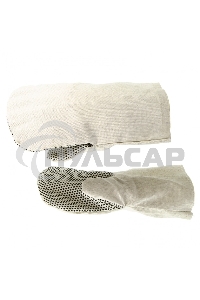 Рукавицы специальные х/б с наладонником из двунитки с ПВХ точкой, 1 размер, Россия Сибртех