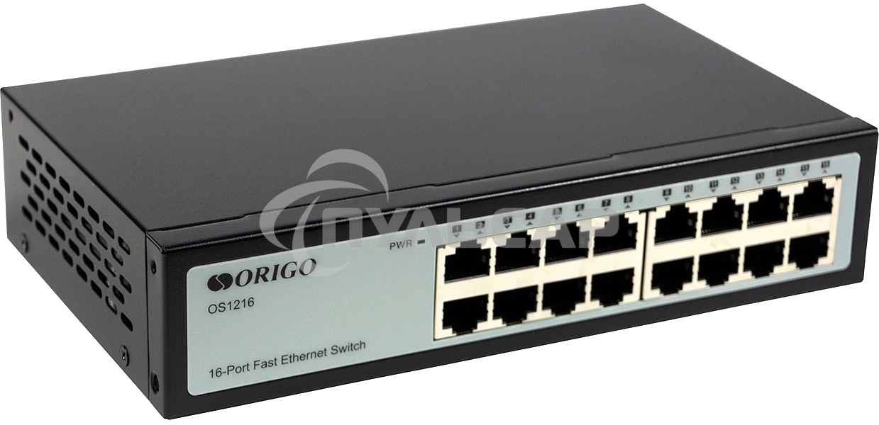 Неуправляемый коммутатор ORIGO OS1216/A1A 16x100Base-TX, корпус металл
