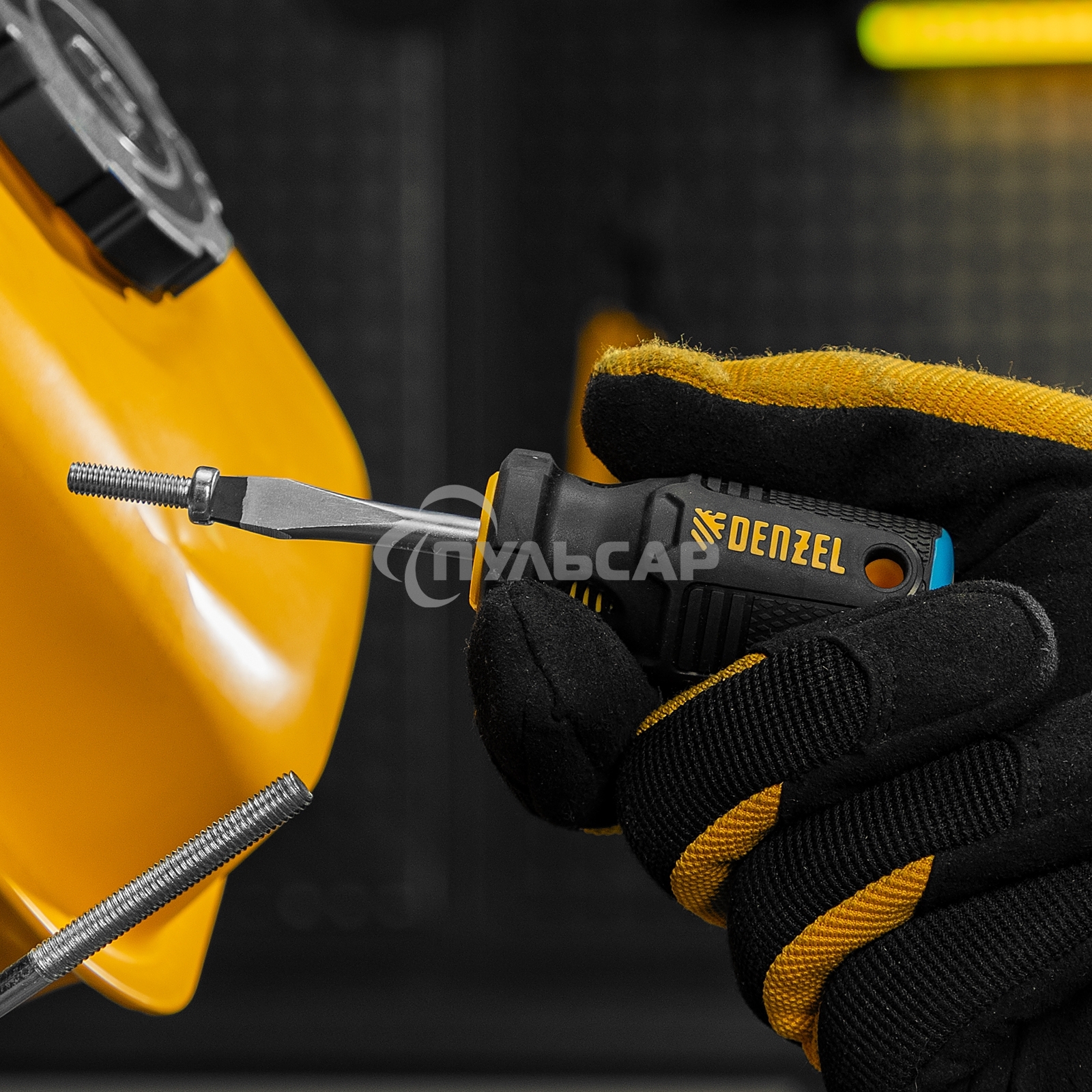 Отвертка SL6x38 мм, CrV, трехкомпонентная рукоятка Denzel