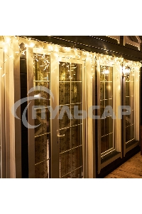 Гирлянда Neon-night Айсикл (бахрома) светодиодный, 4,8 х 0,6 м, белый провод, 230 В, диоды теплый белый, 176 LED