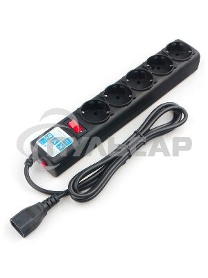 Сетевой фильтр Power Cube SPG5-В1 PC 0,5м, 5р, черный 10А, UPS(C14), SPG5-В1