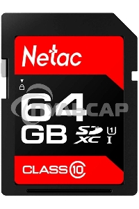 Флеш карта SDHC 64Gb Netac Class 10 UHS-I U1 P600 NT02P600STN-064G-R