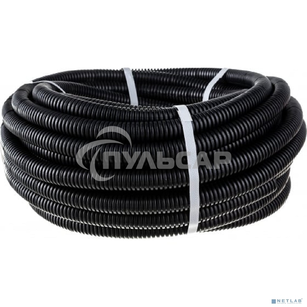 Труба гофрированная из ПНД, с зондом, черная, Ø25 мм (бухта 25 м/уп.) Rexant