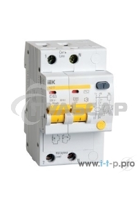 Выключатель автоматический дифференциального тока 2п C 20А 30мА тип AC 4.5кА АД-12 ИЭК MAD10-2-020-C-030
