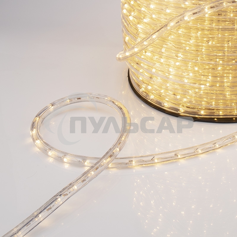 Дюралайт Neon-night LED, эффект мерцания (2W) - теплый белый, 36 LED/м, бухта 100м