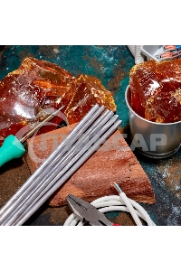 Припой пруток ПОС-61, Ø8мм, длина 400мм, ГОСТ 21931-76, олово 61%, свинец 39% (упак. 5 кг) Rexant