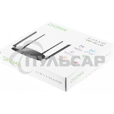 Роутер беспроводной Digma DWR-AC1201 AC1200 10/100BASE-TX черный (упак.:1шт)