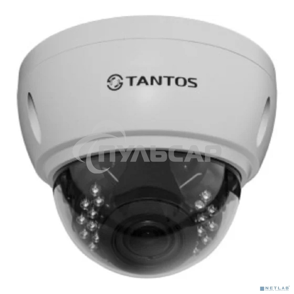 Уличная 2 мегапиксельная купольная антивандальная IP-камера Tantos TSi-Ve25VPA 2.8-12 мм