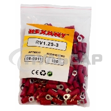 Наконечник кольцевой изолированный ø 3.2 мм 0.5-1.5 мм² (НКи 1.5-3/НКи 1,25-3) красный Rexant