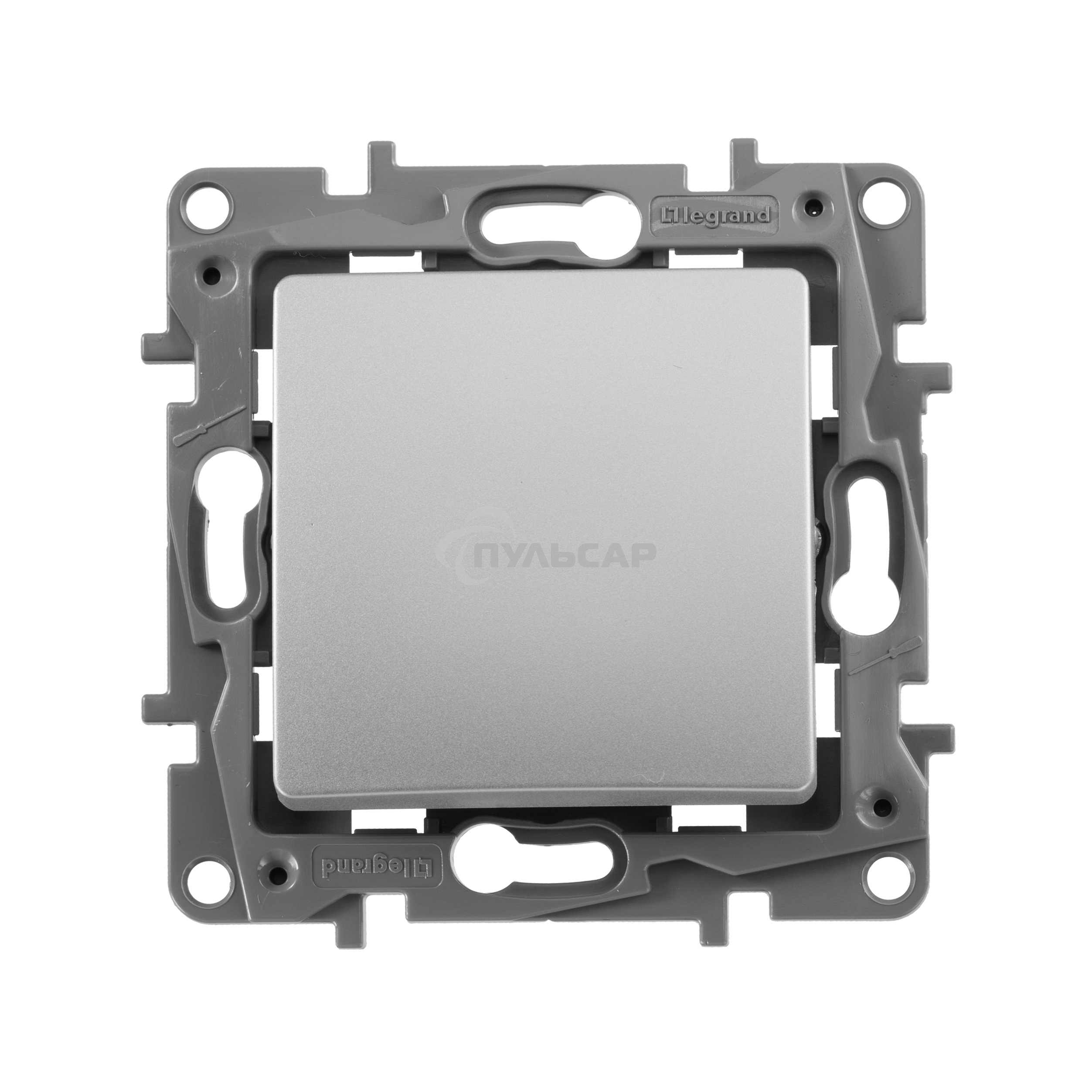 Выключатель 672414 Legrand Выключатель без фиксации (кнопка) с Н.О./Н.З. контактом - Etika Plus - 6 A - 250 В - алюминий