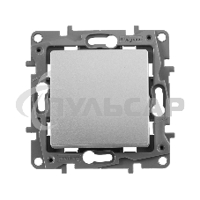 Выключатель 672414 Legrand Выключатель без фиксации (кнопка) с Н.О./Н.З. контактом - Etika Plus - 6 A - 250 В - алюминий