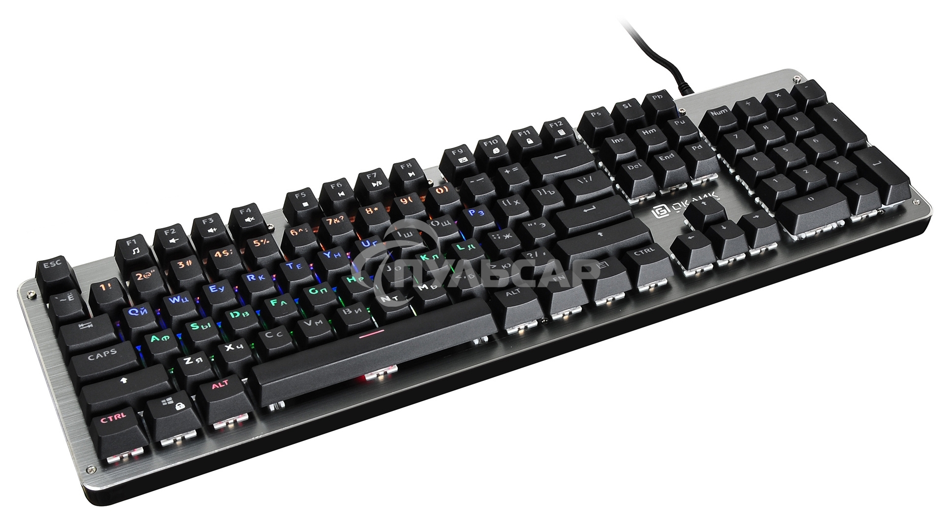 Клавиатура проводная Oklick 970G DARK KNIGHT механическая черный USB Gamer LED