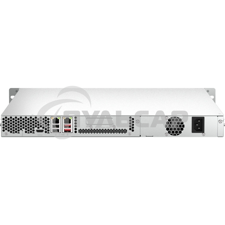 Сетевое хранилище SMB QNAP TS-464U-8G NAS 4 HDD trays, rackmount 1U, 1 PSU. 4-core Intel Celeron N5105/N5095 2.0-2.9 GHz, 8 Gb RAM MAX, 2x2.5GbE, 2xUSB 3.2 Gen 2 (10Gbps), 2xUSB 2.0, 1xHDMI, PCIe Gen 3 x2, W/o rail kit RAIL-B02