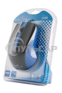 Мышь проводная Oklick 225M черный/синий, 1200 dpi, USB, кнопки - 3