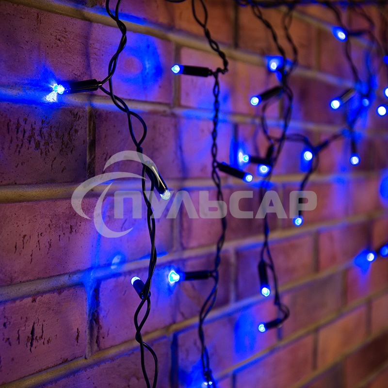 Гирлянда Neon-night Айсикл (бахрома) светодиодный, 4,8 х 0,6 м, черный провод, 230 В, диоды синие, 176 LED
