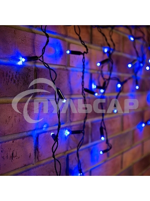 Гирлянда Neon-night Айсикл (бахрома) светодиодный, 4,8 х 0,6 м, черный провод, 230 В, диоды синие, 176 LED