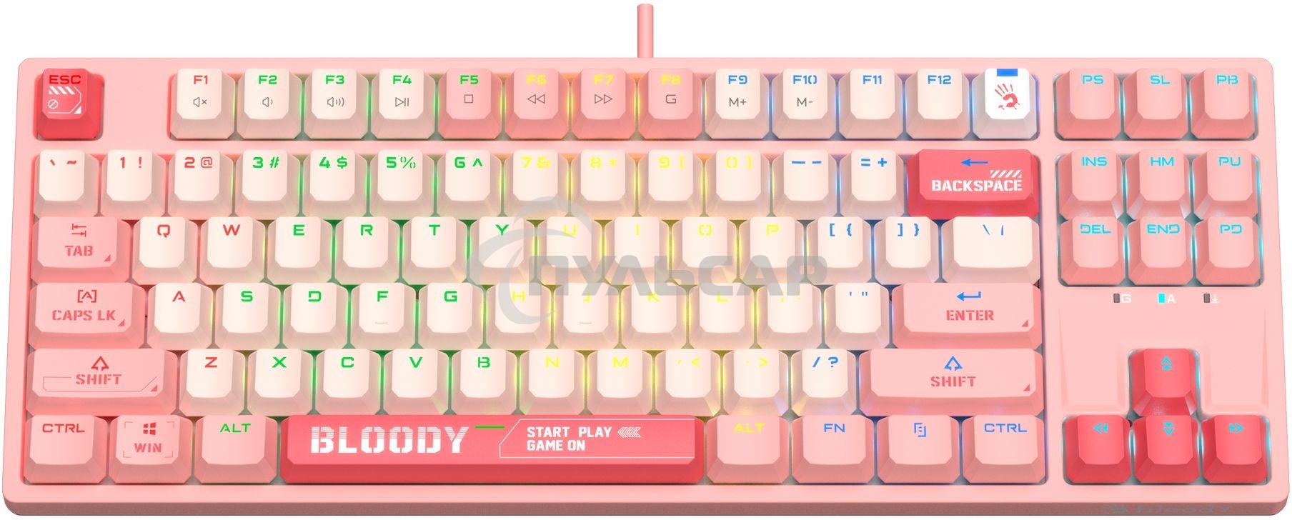 Клавиатура проводная A4Tech Bloody S87 Energy (S87 USB ENERGY PINK) USB розовый