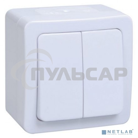 Выкл 2кл о/у IP54 (цвет клавиши:белый) ГЕРМЕС PLUS Iek EVMP20-K01-10-54-EC ВС20-2-0-ГПБ