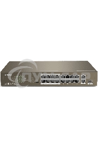 Коммутатор неуправляемый IP-COM F1118P-16-150W PoE, 18 портов, 18х100 Мбит/с, 2x1 Gbит/с, PoE 16х30 Вт (до 130Вт)