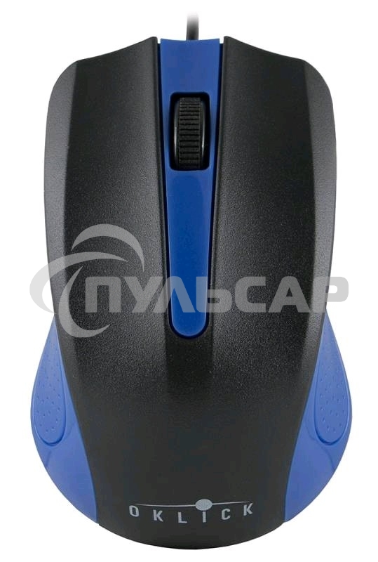 Мышь проводная Oklick 225M черный/синий, 1200 dpi, USB, кнопки - 3