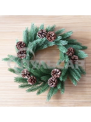 Еловый венок с шишками Neon-night Ø 45см, Литой