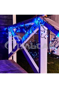 Гирлянда Neon-night Айсикл (бахрома) светодиодный, 4,8 х 0,6 м, черный провод, 230 В, диоды синие, 176 LED