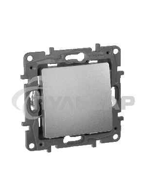 Выключатель 672414 Legrand Выключатель без фиксации (кнопка) с Н.О./Н.З. контактом - Etika Plus - 6 A - 250 В - алюминий