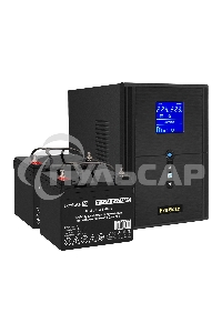 Комплект ИБП EX295989RUS + батарея 33Aч EX282974RUS 2шт (инвертор, синус, для котла) ExeGate SineTower SZ-2000.LCD.AVR.3SH.1C13.USB <2000VA/1600W, чистый синусоида, LCD дисплей, AVR, 3*Schuko+1*C13, USB, линейно-интерактивный, черный> + батарея ExeGate DT