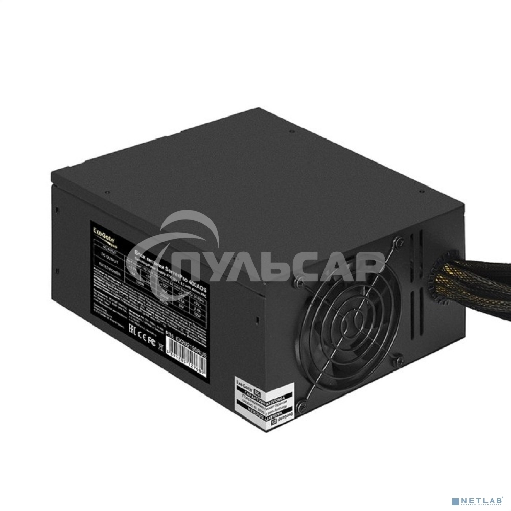 Блок питания серверный 400W ExeGate ServerPRO-400ADS (ATX, APFC, КПД 82% (80 PLUS), 2x8см fans, 24pin, (4+4)pi