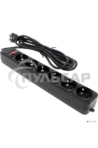 Сетевой фильтр ExeGate EX266864RUS SP-6-1.5B (6 розеток, 1.5м, евровилка, черный)