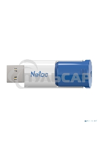 Флешка USB Netac U182 Blue 64 Gb <NT03U182N-064G-30BL>, USB 3.0, сдвижной корпус, пластиковая бело-синяя