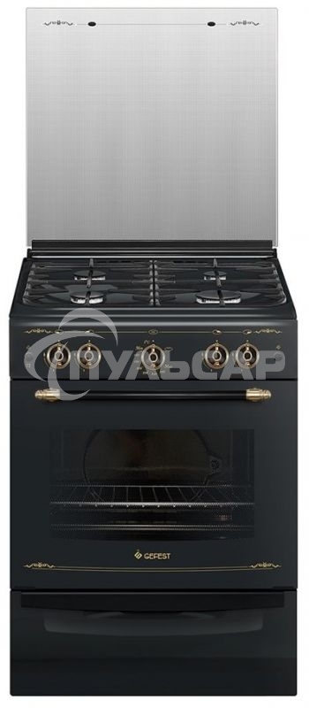 Плита газовая Gefest ПГ 6100-02 0187 черный, конфорок 4 шт, духовка 52 л, 60 см x 85 см x 60 см