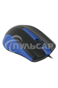 Мышь проводная Oklick 225M черный/синий, 1200 dpi, USB, кнопки - 3