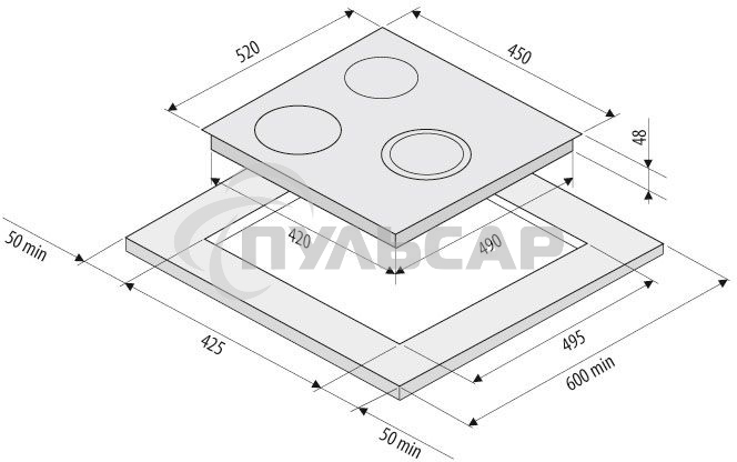 Варочная панель электрическая Krona FIDATO 45 BL