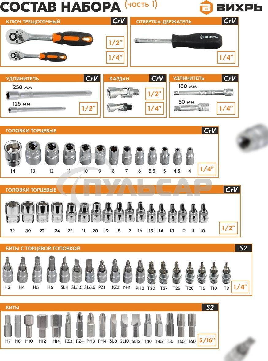 Набор инструментов 73/6/7/8