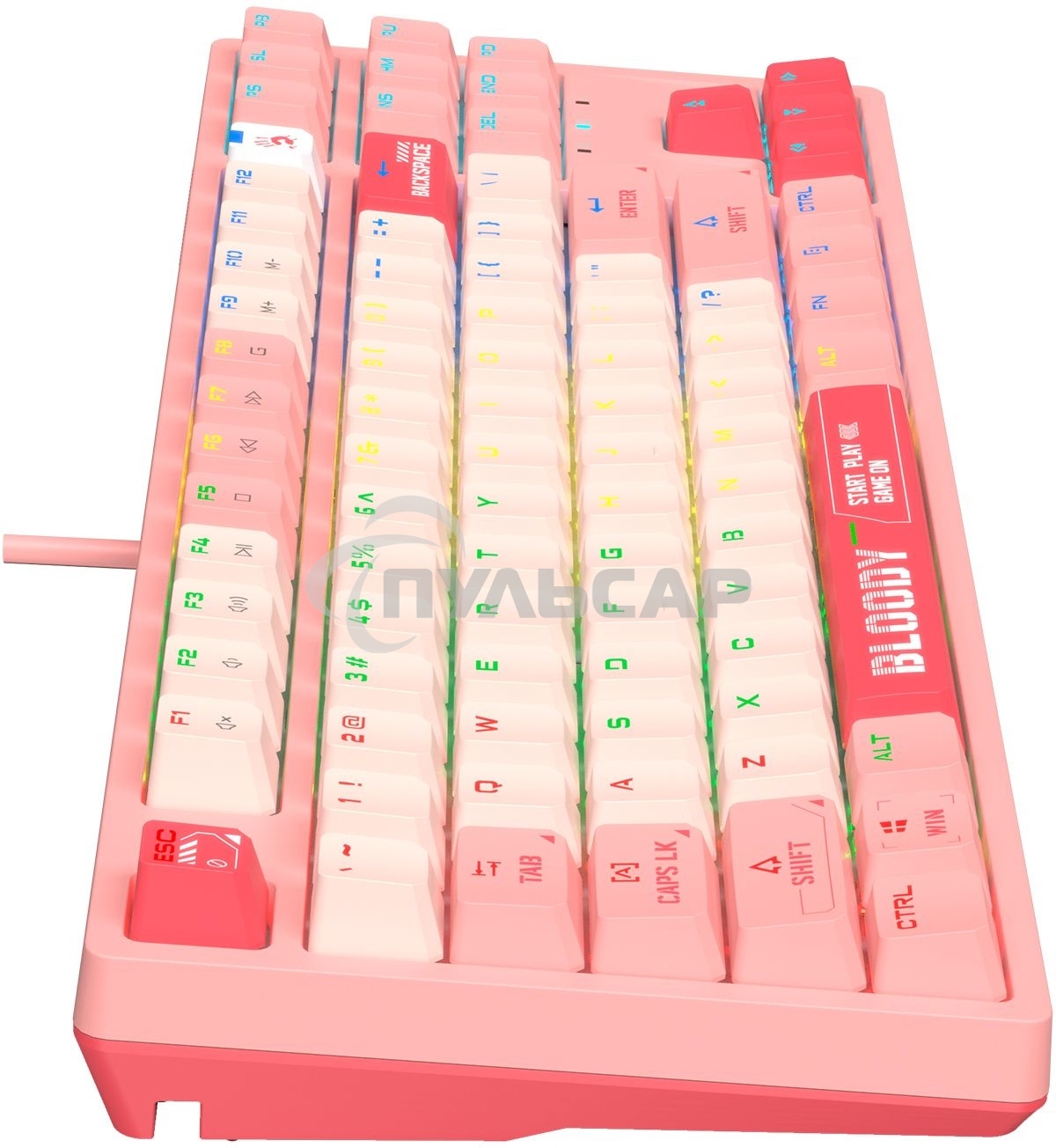 Клавиатура проводная A4Tech Bloody S87 Energy (S87 USB ENERGY PINK) USB розовый