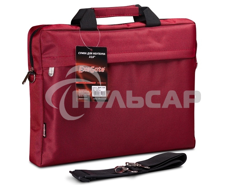 Сумка ExeGate EX212299RUS Start S15 Red, красная, полиэстер, для ноутбуков до 15.6